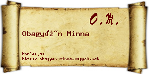 Obagyán Minna névjegykártya